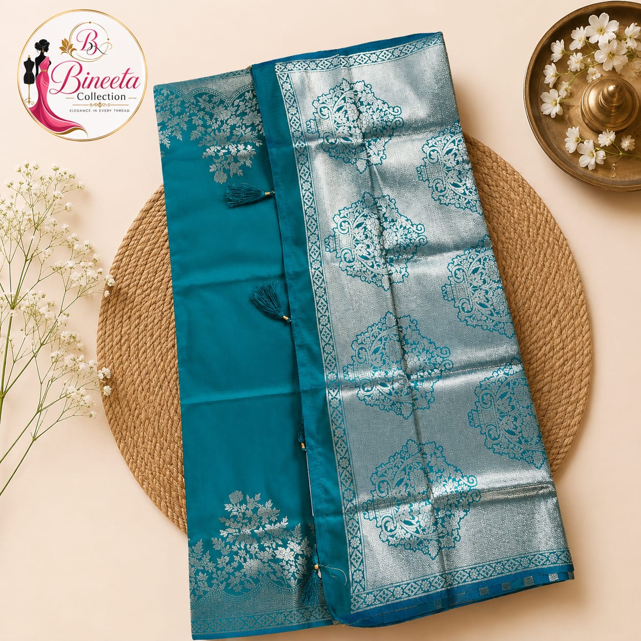 Dual-Tone Silk saree — view 2