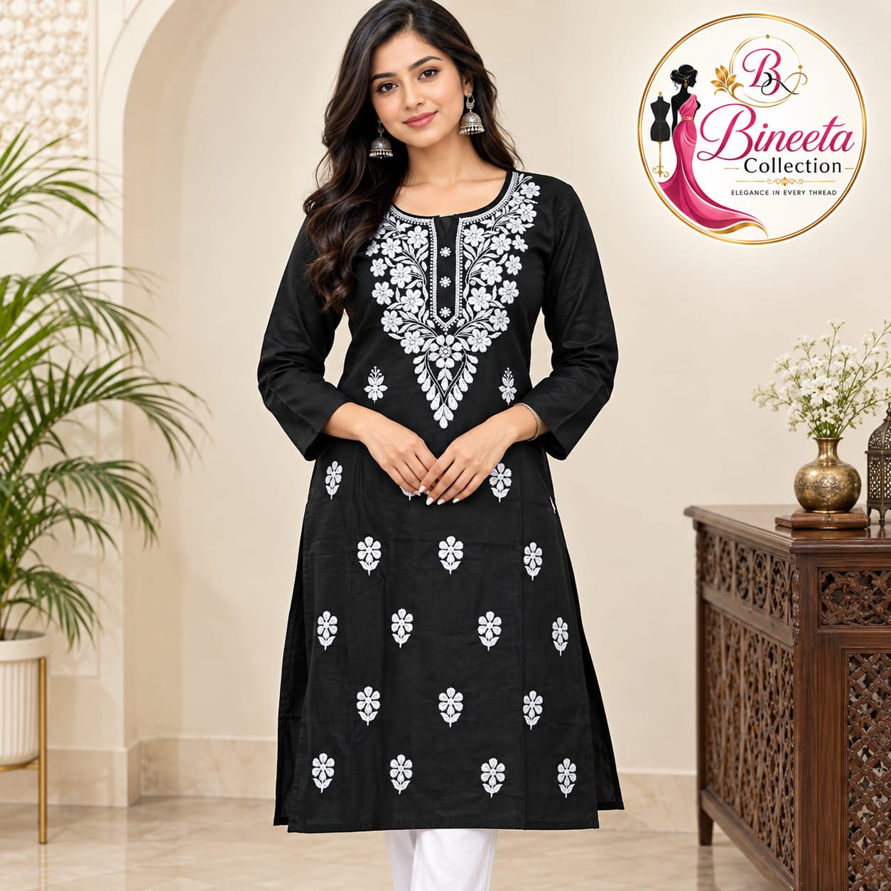 Black cotton kurti
