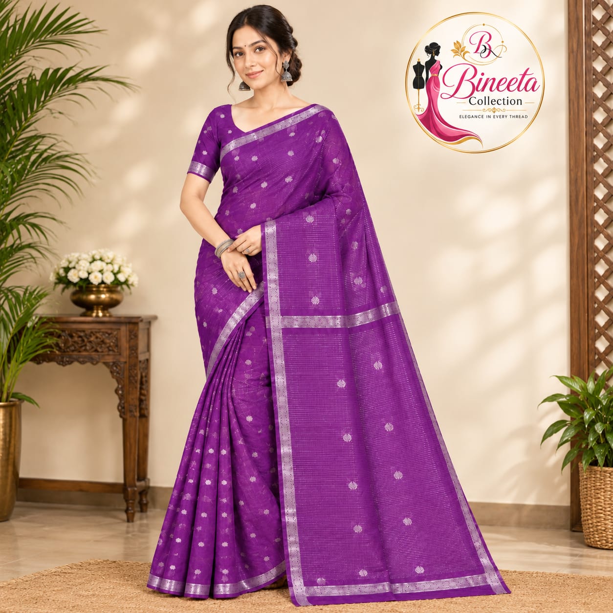 Maheshwari cotton silk — view 1